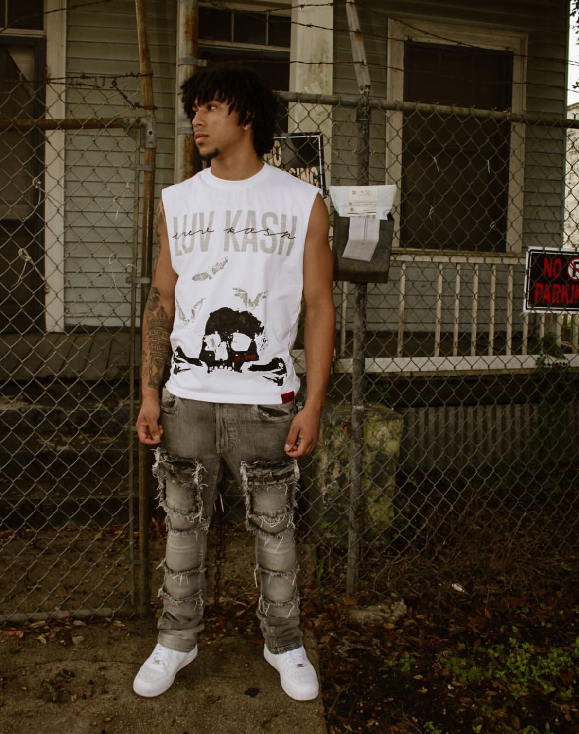 Men KashSkull Sleeveless - White