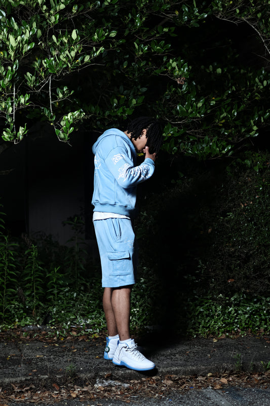 Blue “LuvKash Studios” Short Set